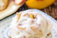 Peachy Cinnamon Swirls with Cream Cheese Frosting