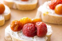 Warm Roasted Tomato and Creamy Ricotta Bruschetta
