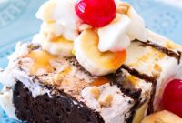Ultimate Banana Split Ice Cream Sandwich Cake
