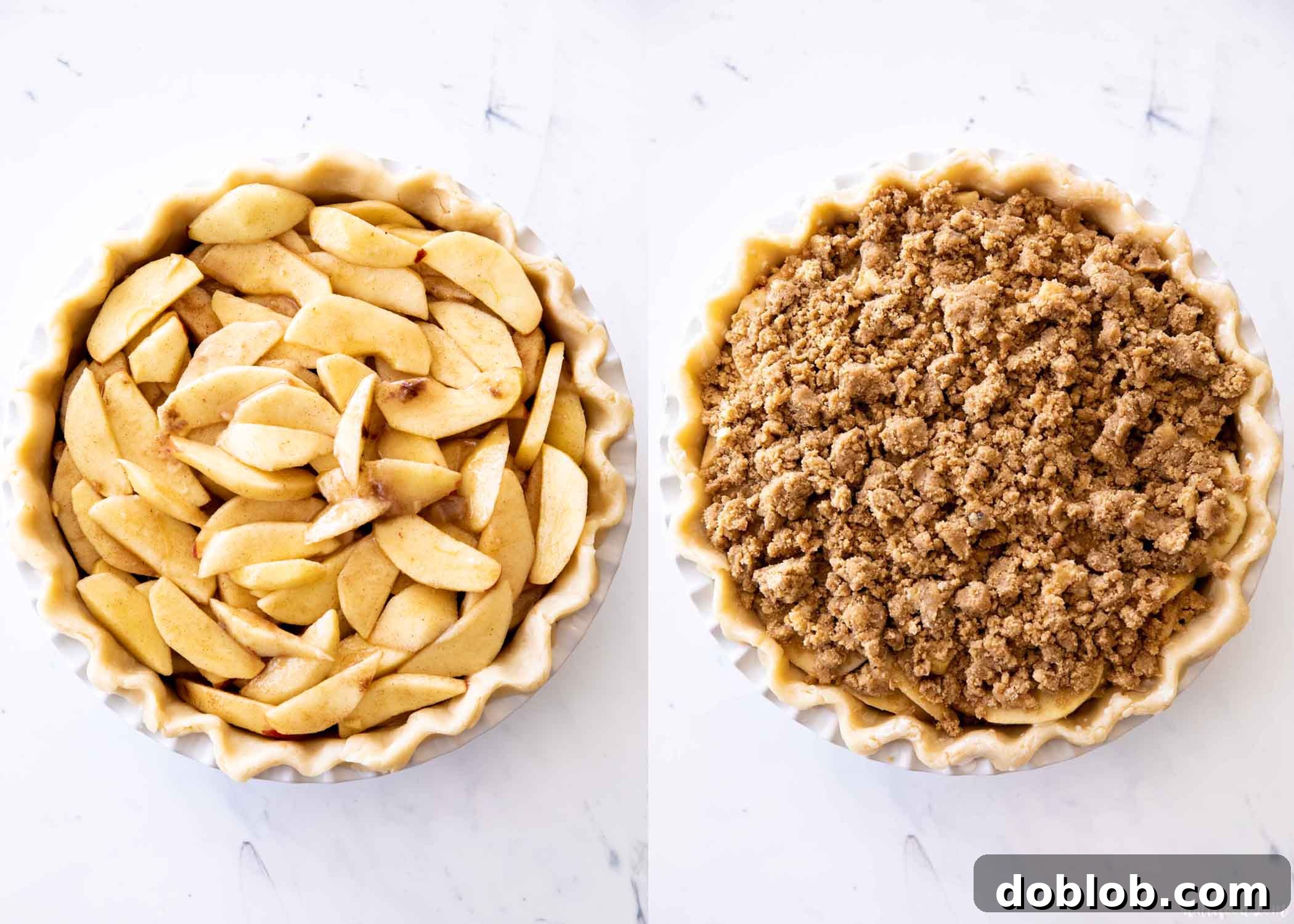 unbaked apple pie in pastry crust
