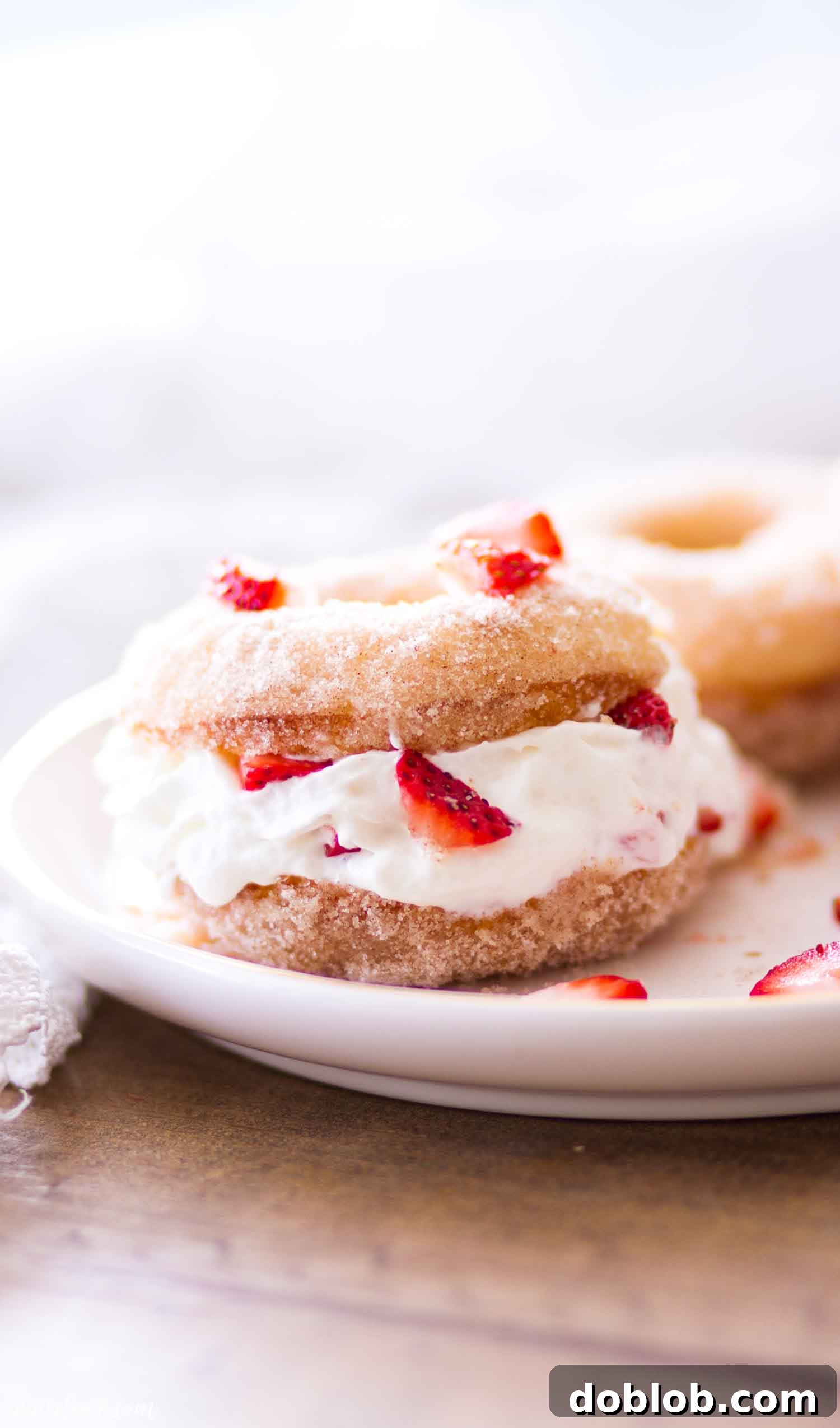 Luscious Raspberry Bundt Cake 5 Easy and delicious shortcake donuts generously filled with sweet cream and fresh strawberries, a perfect delightful treat.