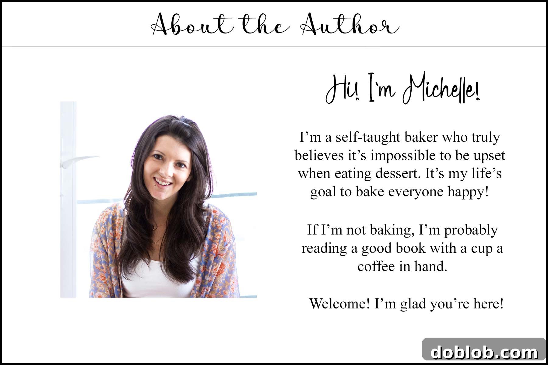 About the author of this delightful baking blog post.