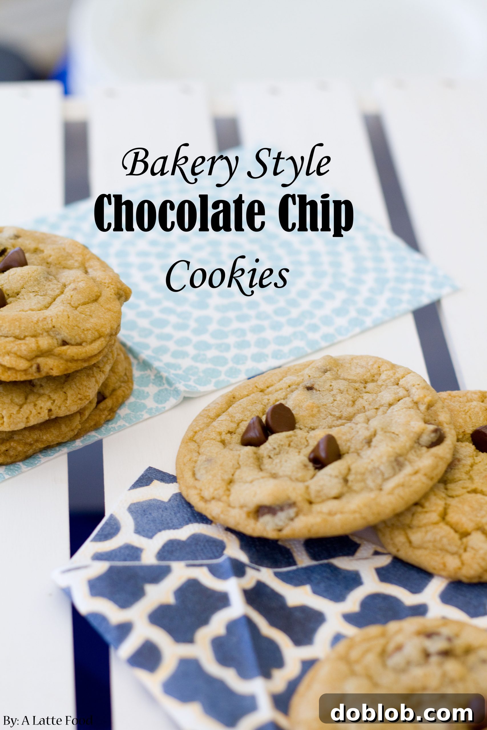 Classic bakery-style chocolate chip cookies with golden edges