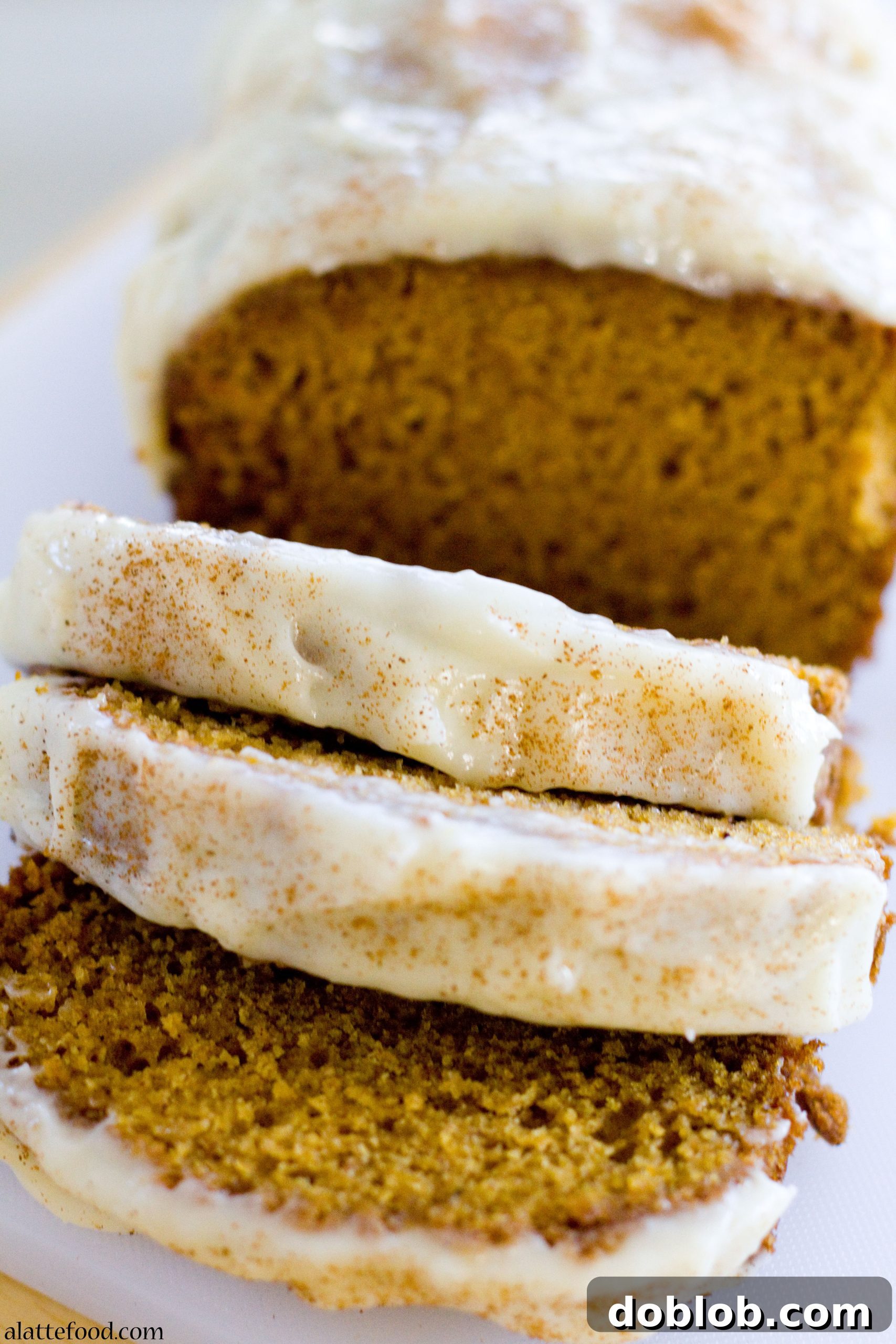 A close-up view of the streusel topping on Classic Pumpkin Streusel Bread before baking.