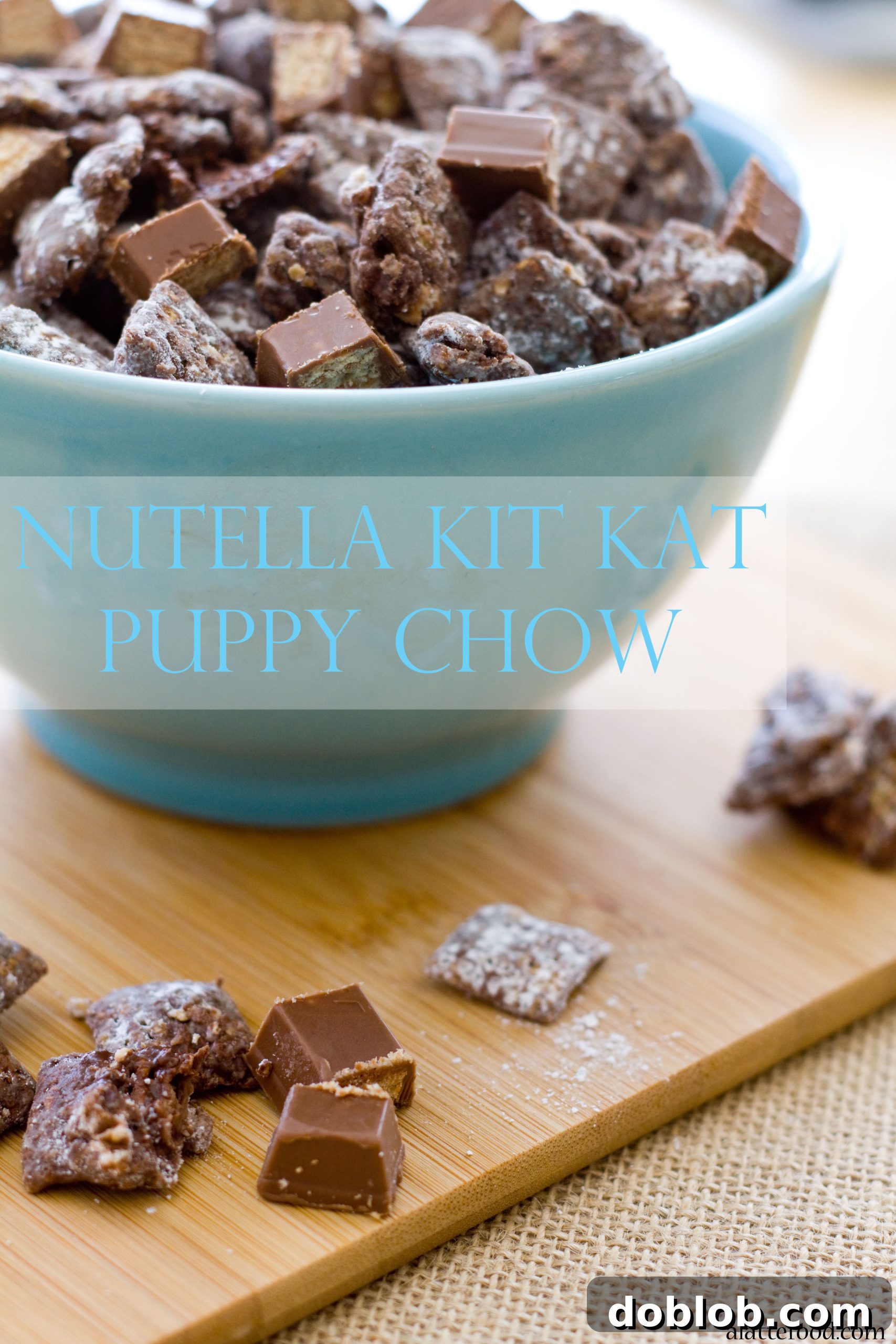 Irresistible Nutella Kit Kat Puppy Chow, a perfect blend of chocolate, hazelnut, and crunchy cereal
