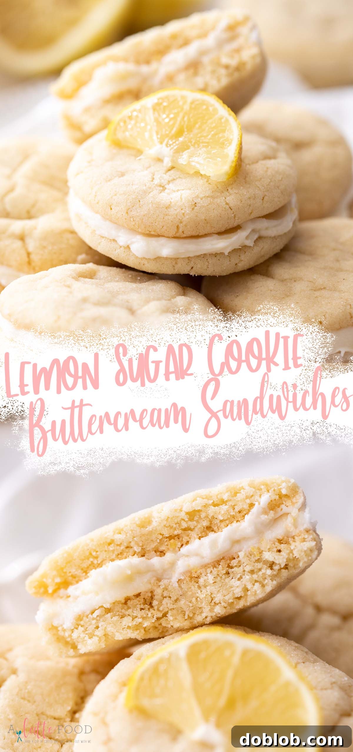 Soft Lemon Sugar Cookie Sandwiches collage