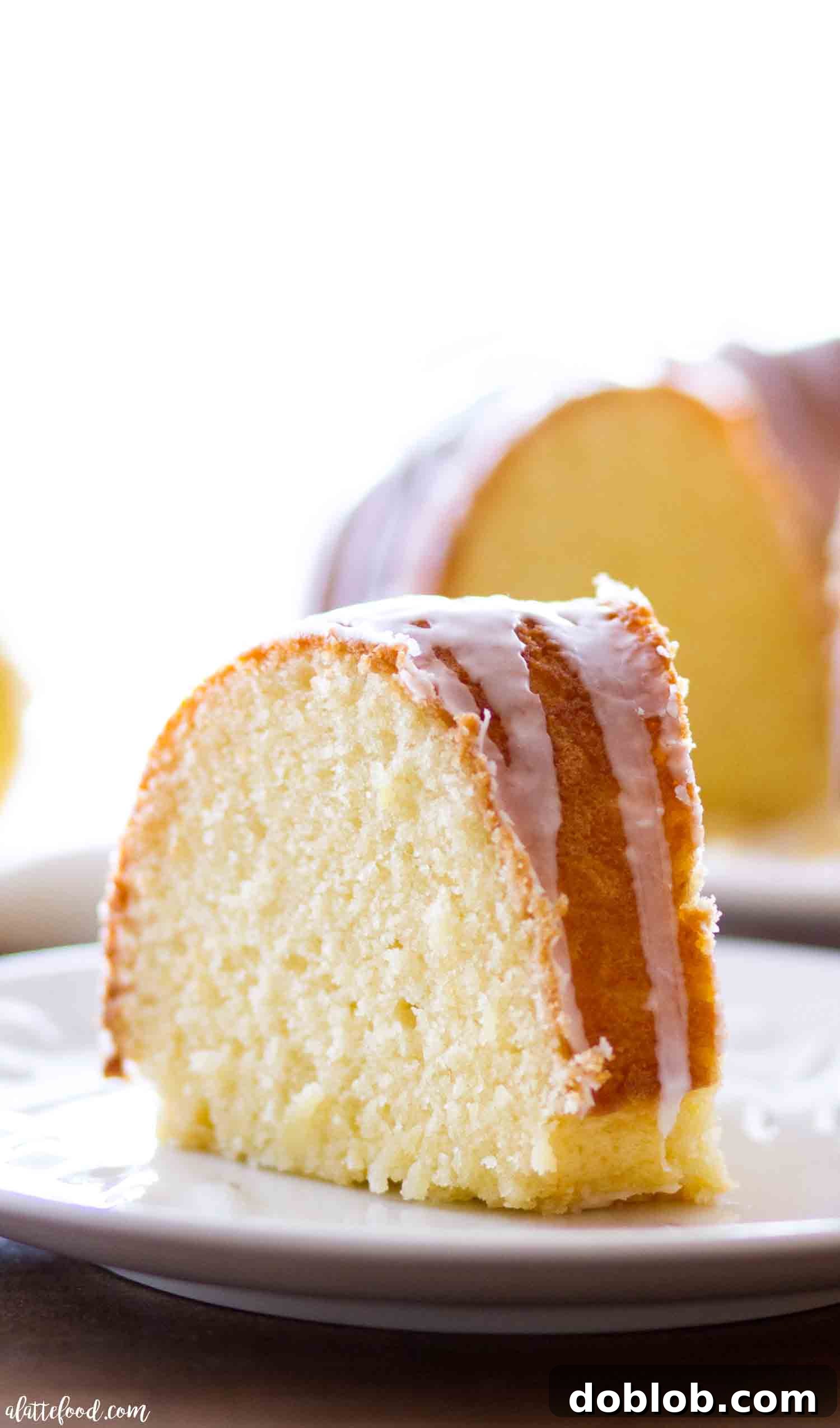 Lemon Bundt Cake drizzled with glaze