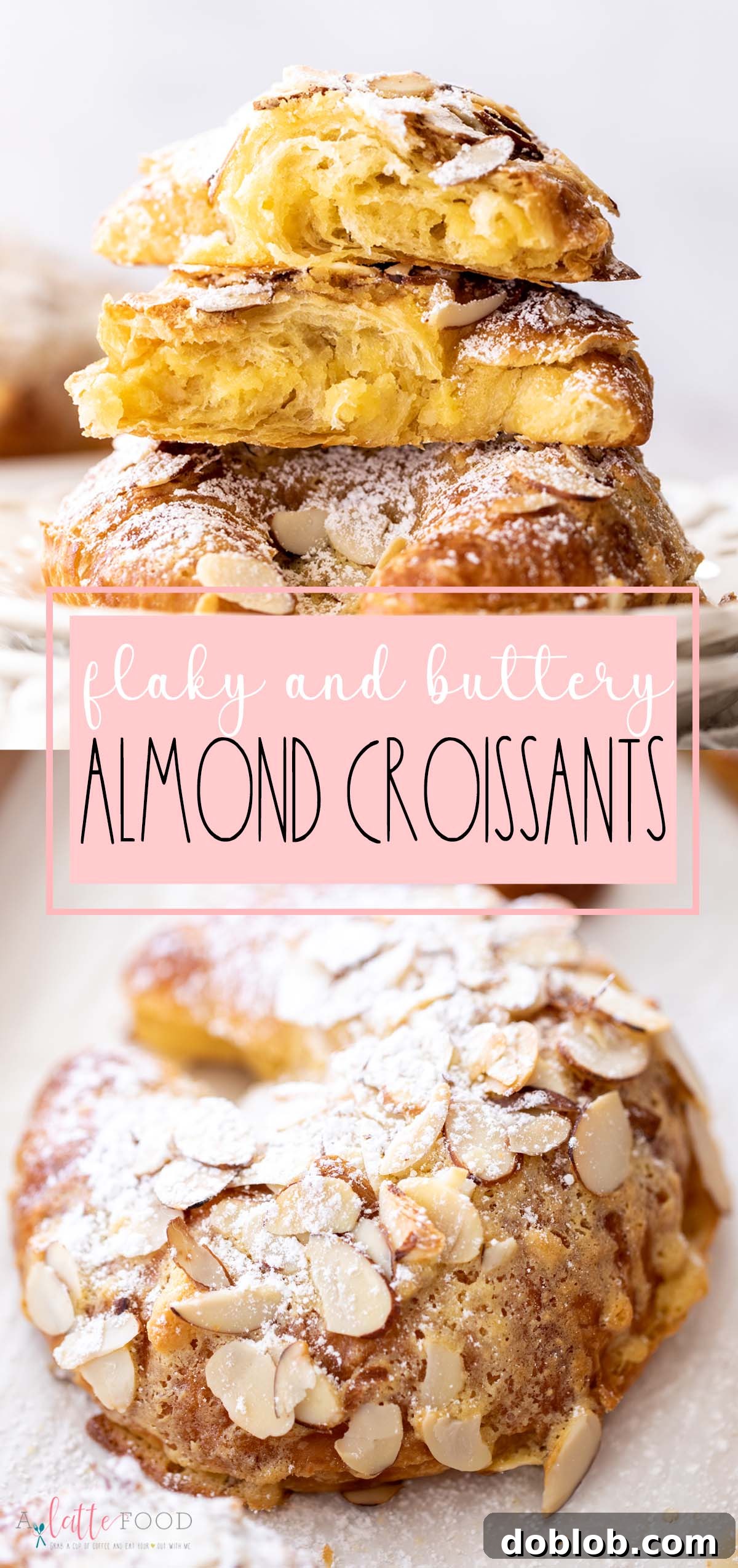 Homemade almond croissants make the best breakfast pastry recipe. They’re filled with a simple syrup and an almond filling (frangipane made with almond paste) and baked until golden brown and perfect. Buttery and flaky almond croissants with almond frangipane and toasted almonds. The ultimate breakfast pastry.