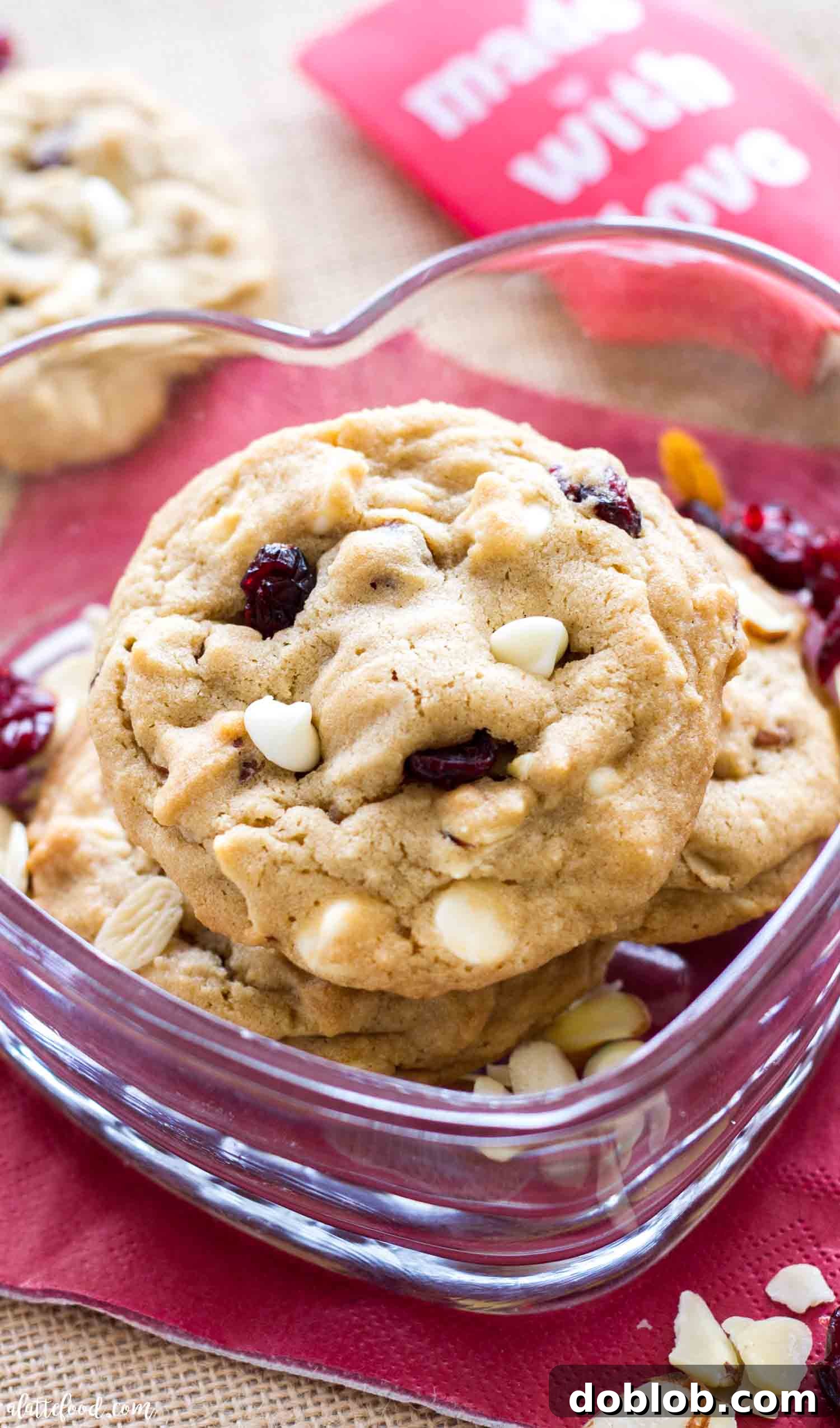 Finished White Chocolate Cherry Almond Cookies