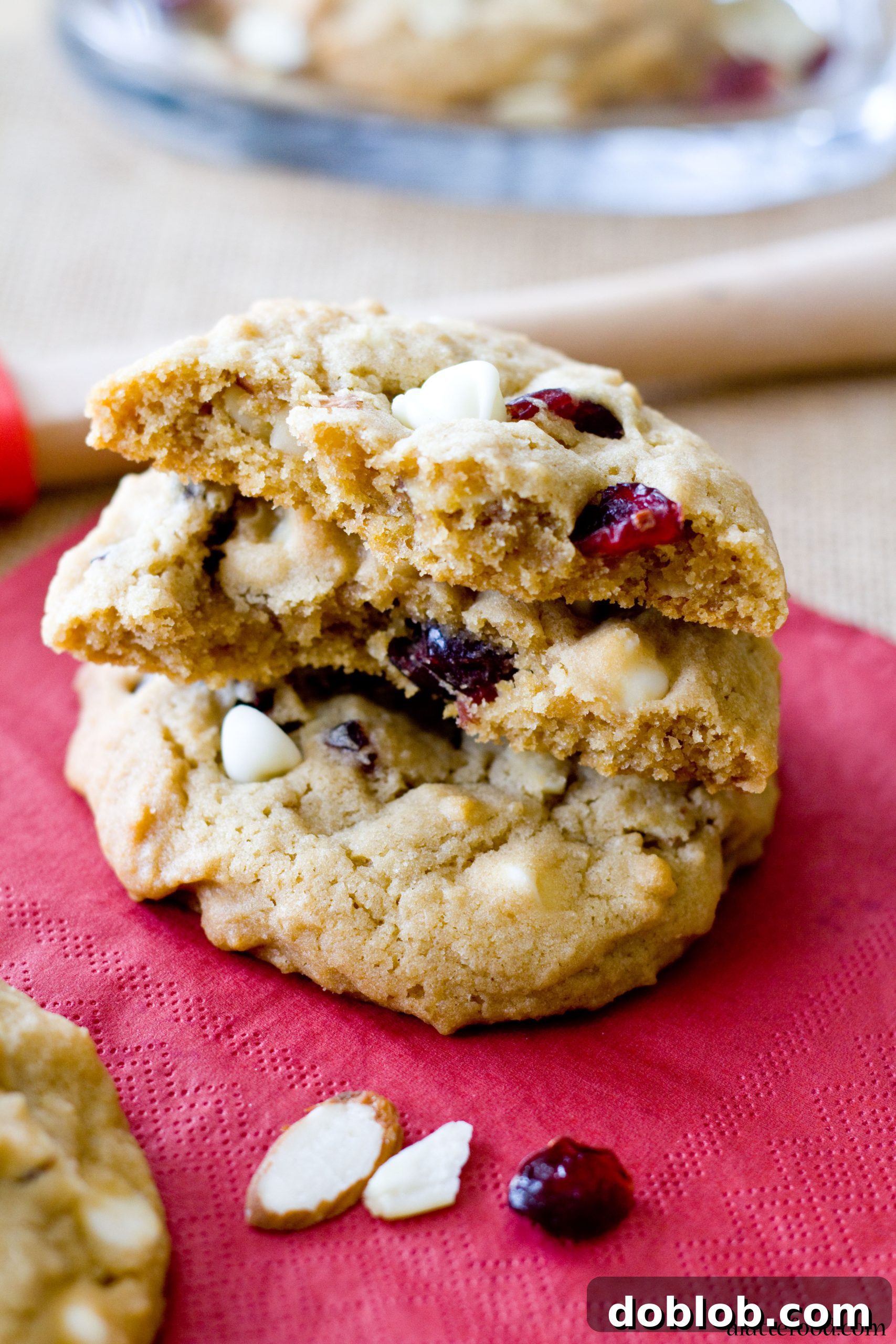 Festive White Chocolate Cherry Almond Cookies, perfect for any celebration.