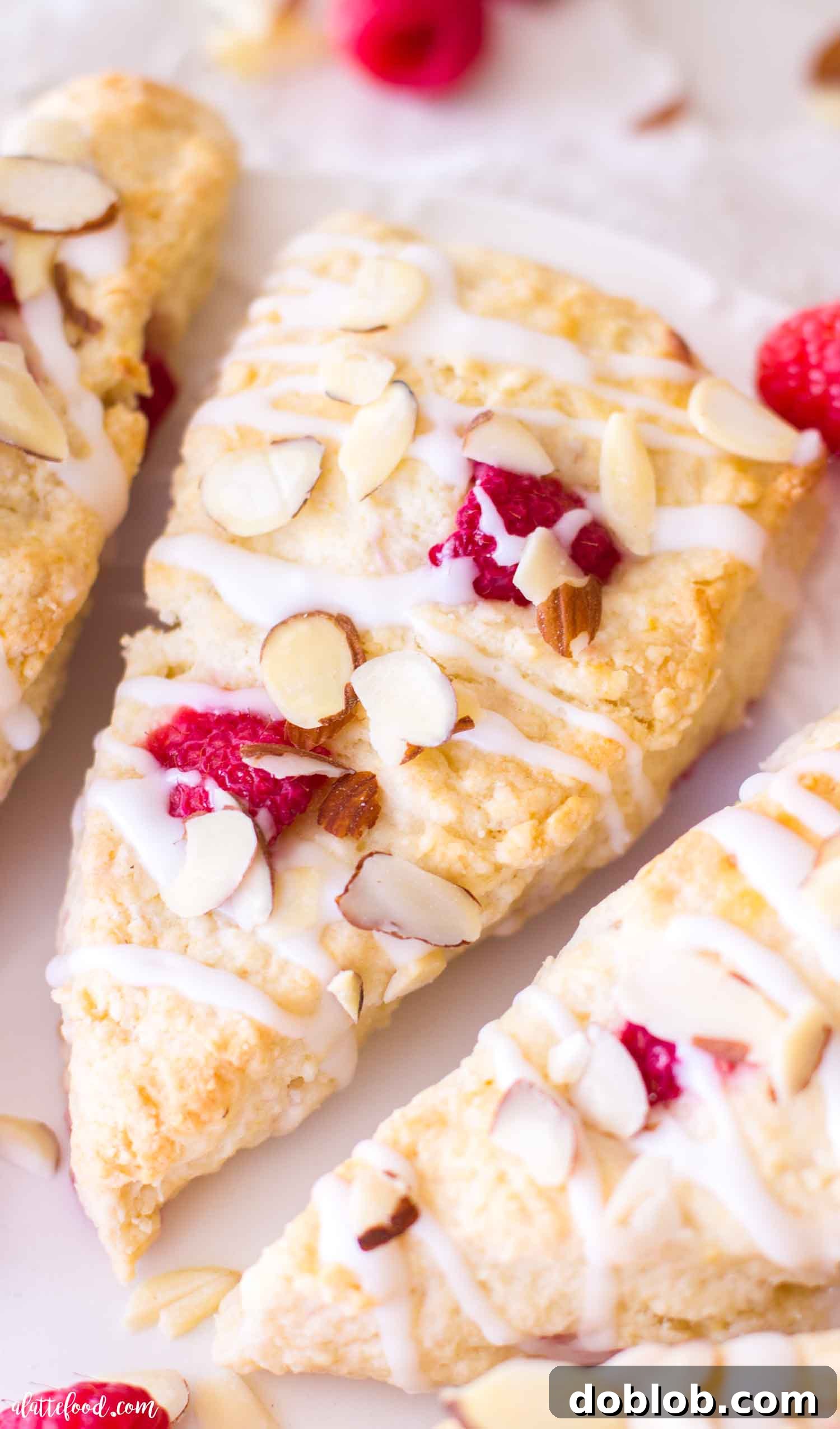 Dreamsicle Orange Cream Scones 13 Homemade Raspberry Almond Scones with toasted almonds