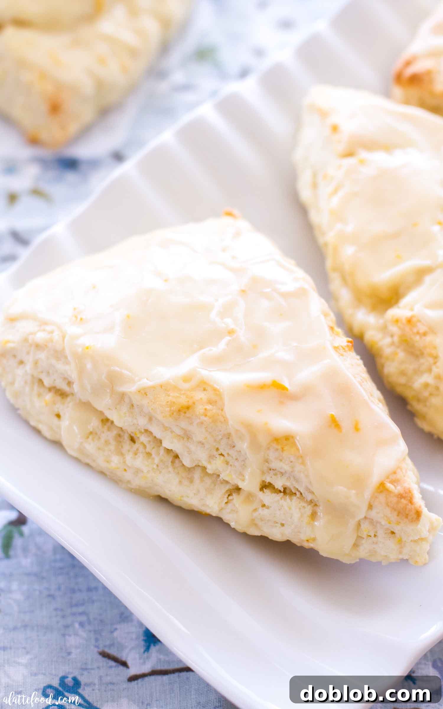 Dreamsicle Orange Cream Scones 7 Platter of golden-brown baked orange scones, ready for serving at breakfast or brunch