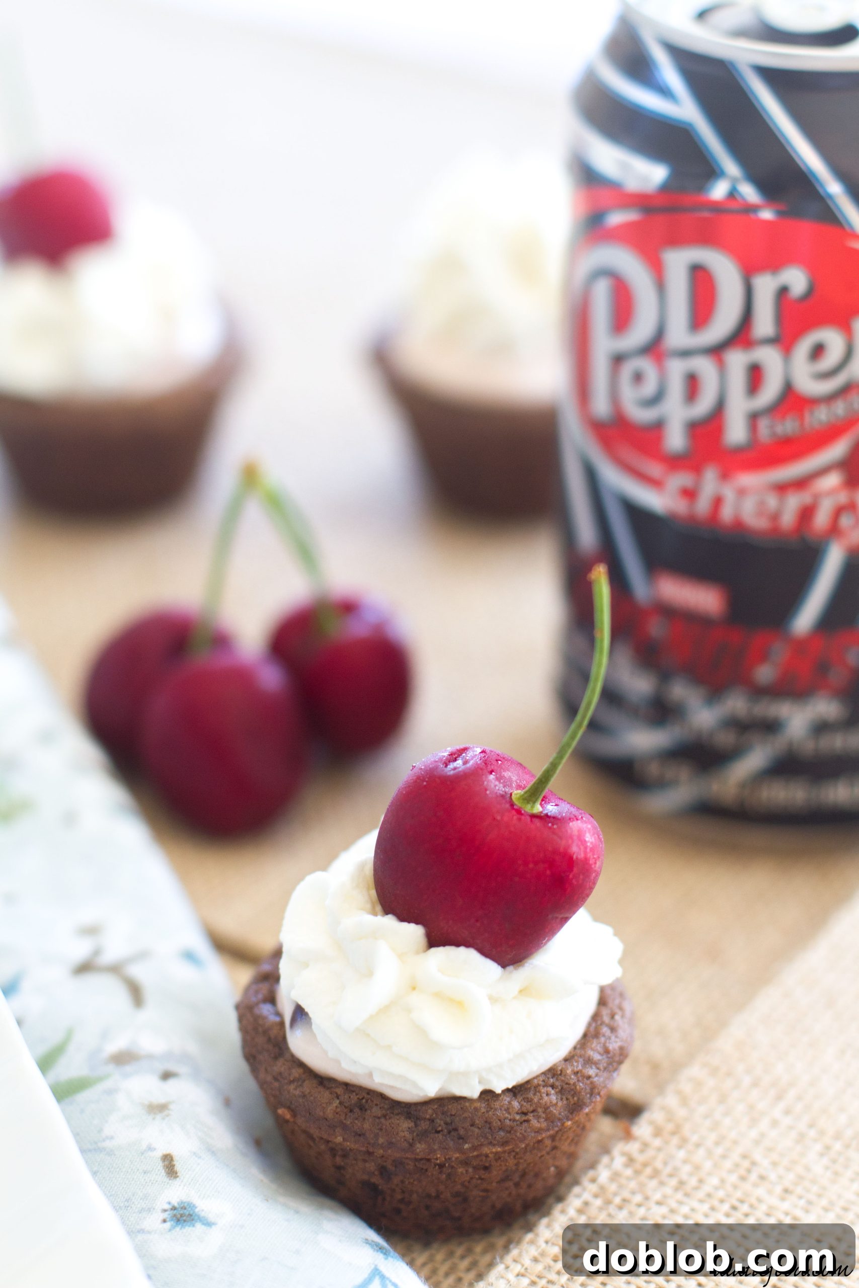 Dr. Pepper Cherry Cheesecake Cookie Cup close-up