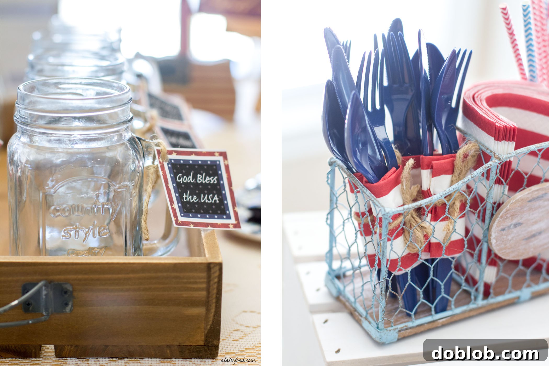 Variety of 4th of July desserts including s'mores and cookie cups