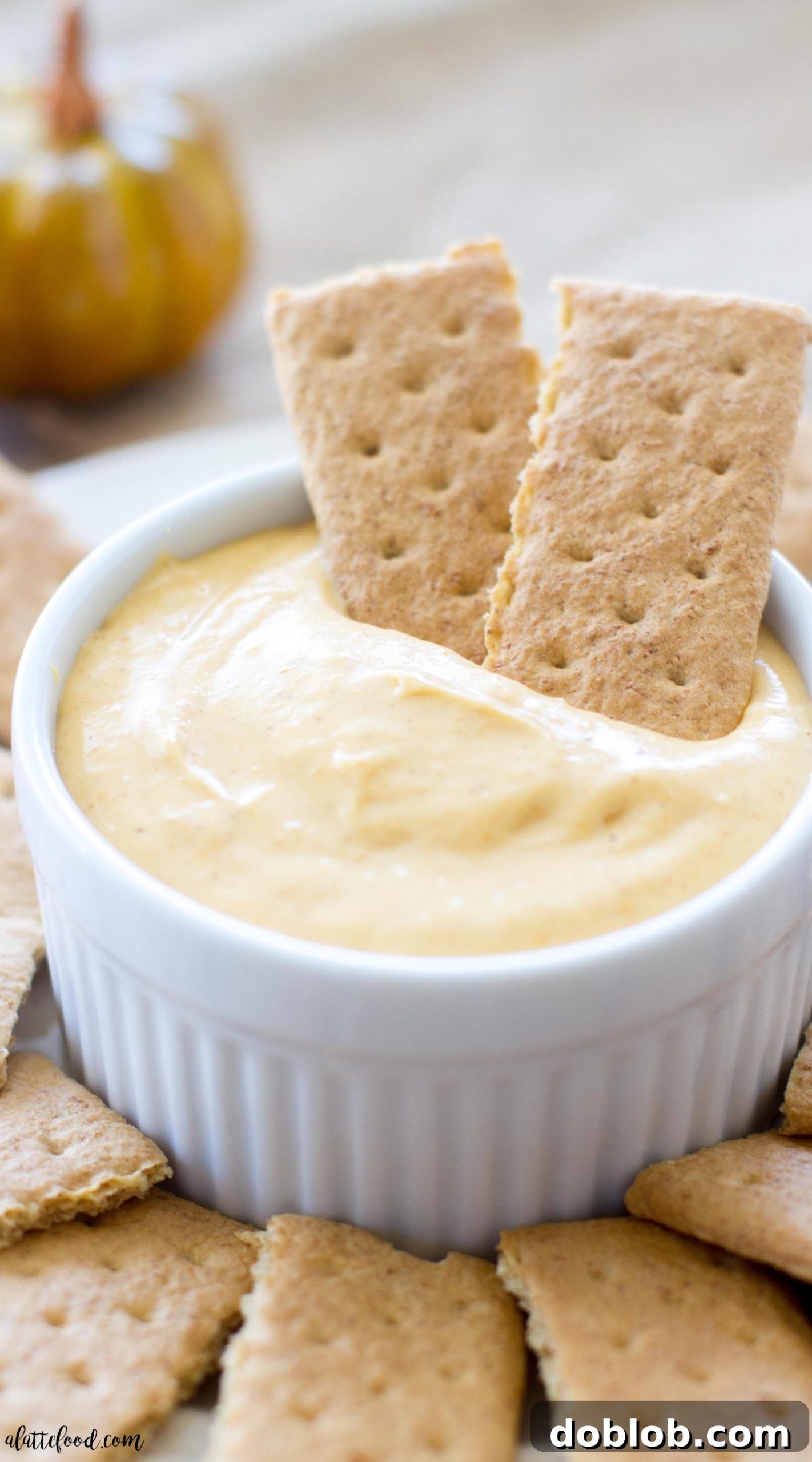 Pumpkin Pie Fluff Dip, a creamy and easy dessert