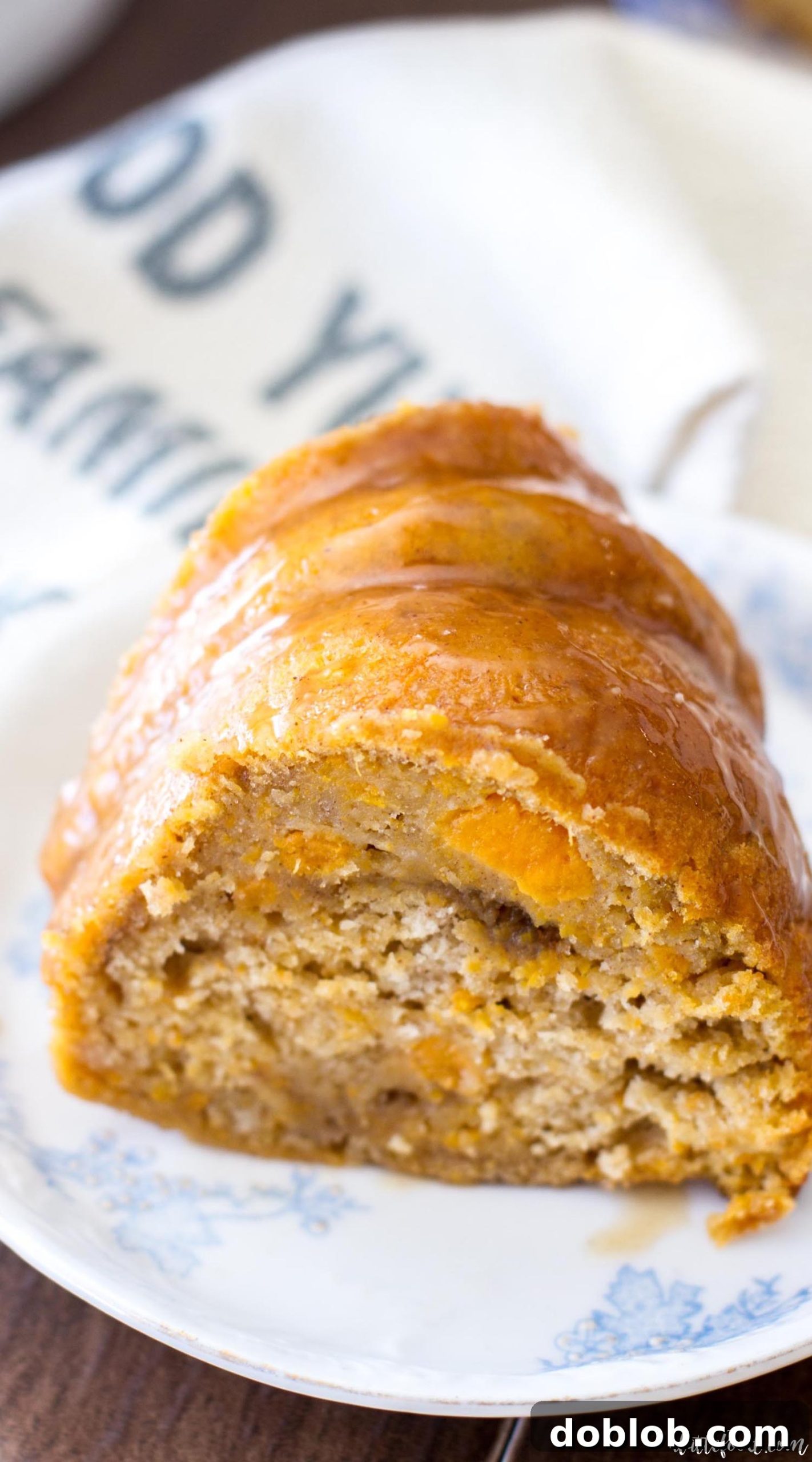 Indulgent sweet potato bundt cake drizzled generously with homemade brown sugar glaze.