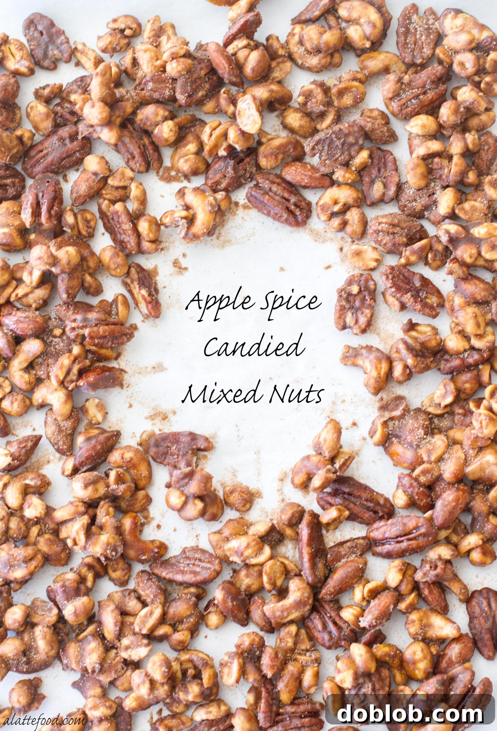 A vibrant bowl of fresh apple spice candied mixed nuts, perfect for holiday snacking