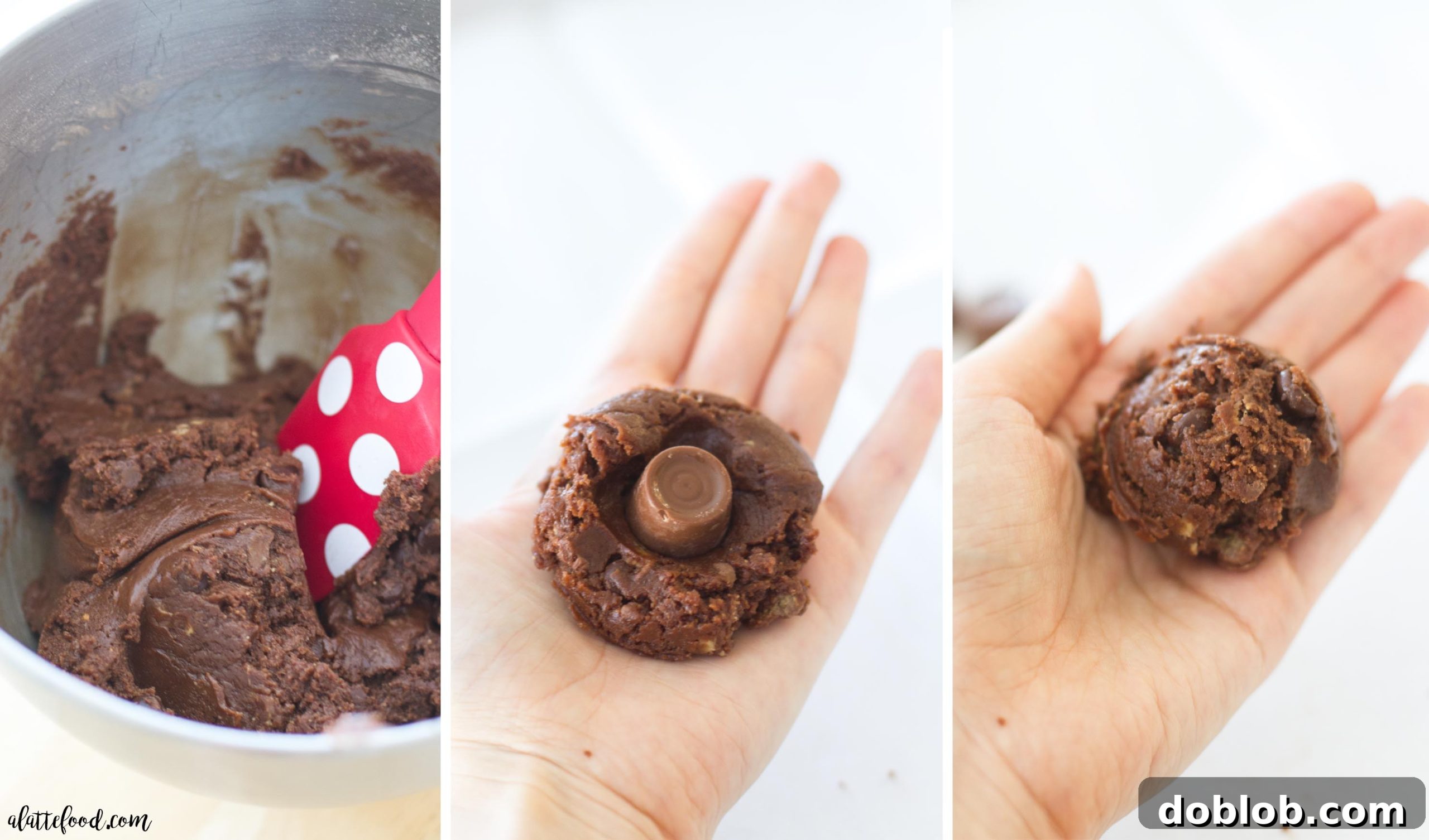 A tray of freshly baked double chocolate peanut butter caramel cookies