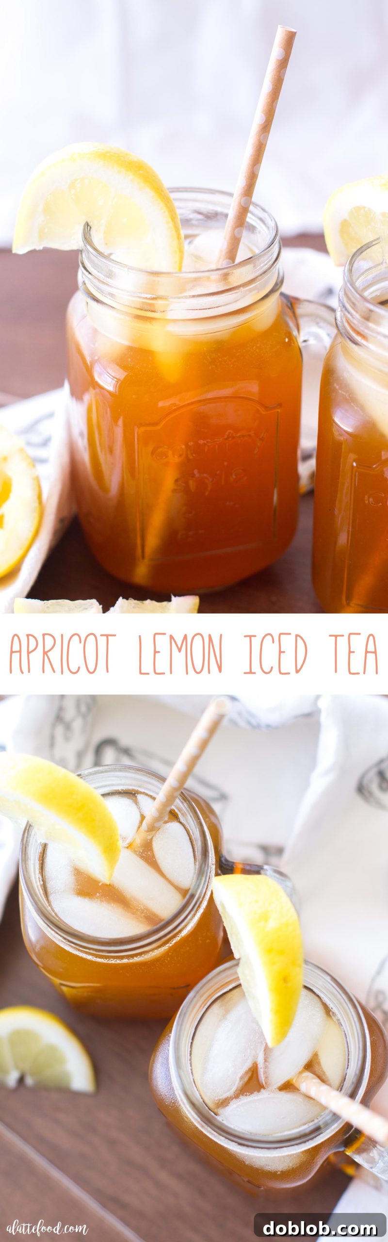 A refreshing glass of Apricot Lemon Iced Tea