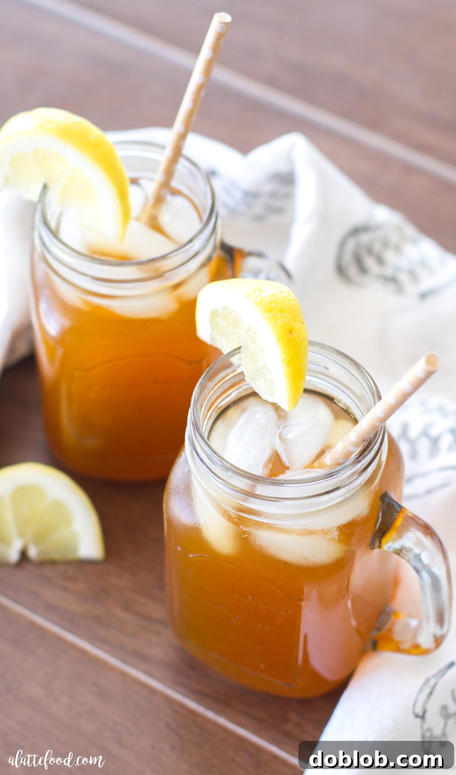 Ingredients for Apricot Lemon Iced Tea laid out