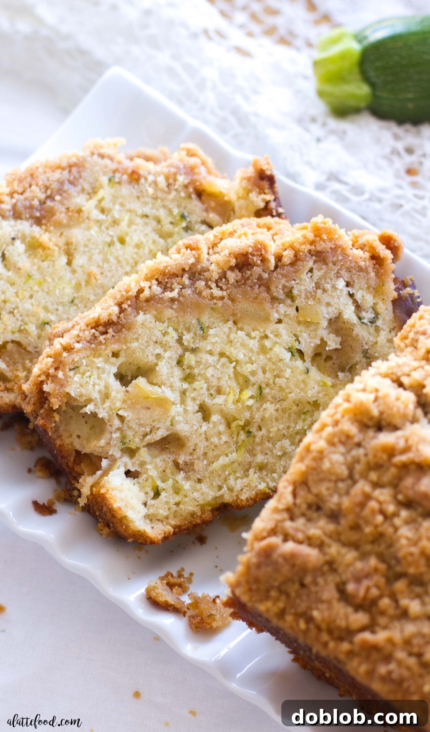 A final shot of the Zucchini Apple Crumb Bread, perfect for sharing and enjoying during the autumn season.