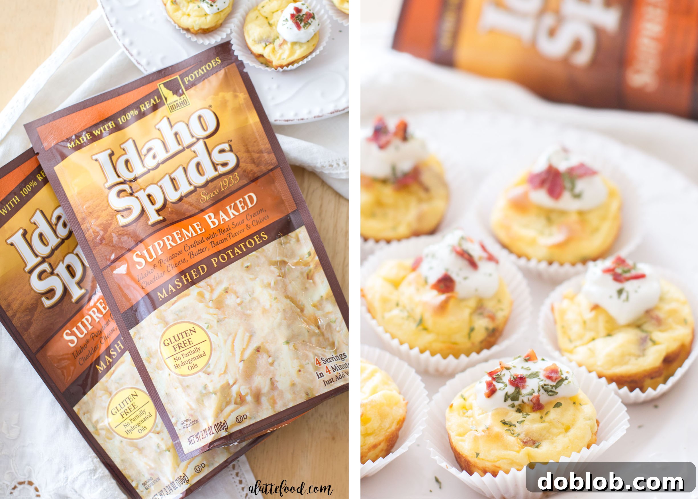 Close-up shot of a single perfectly baked mashed potato puff, showcasing its crispy exterior and soft, cheesy interior.