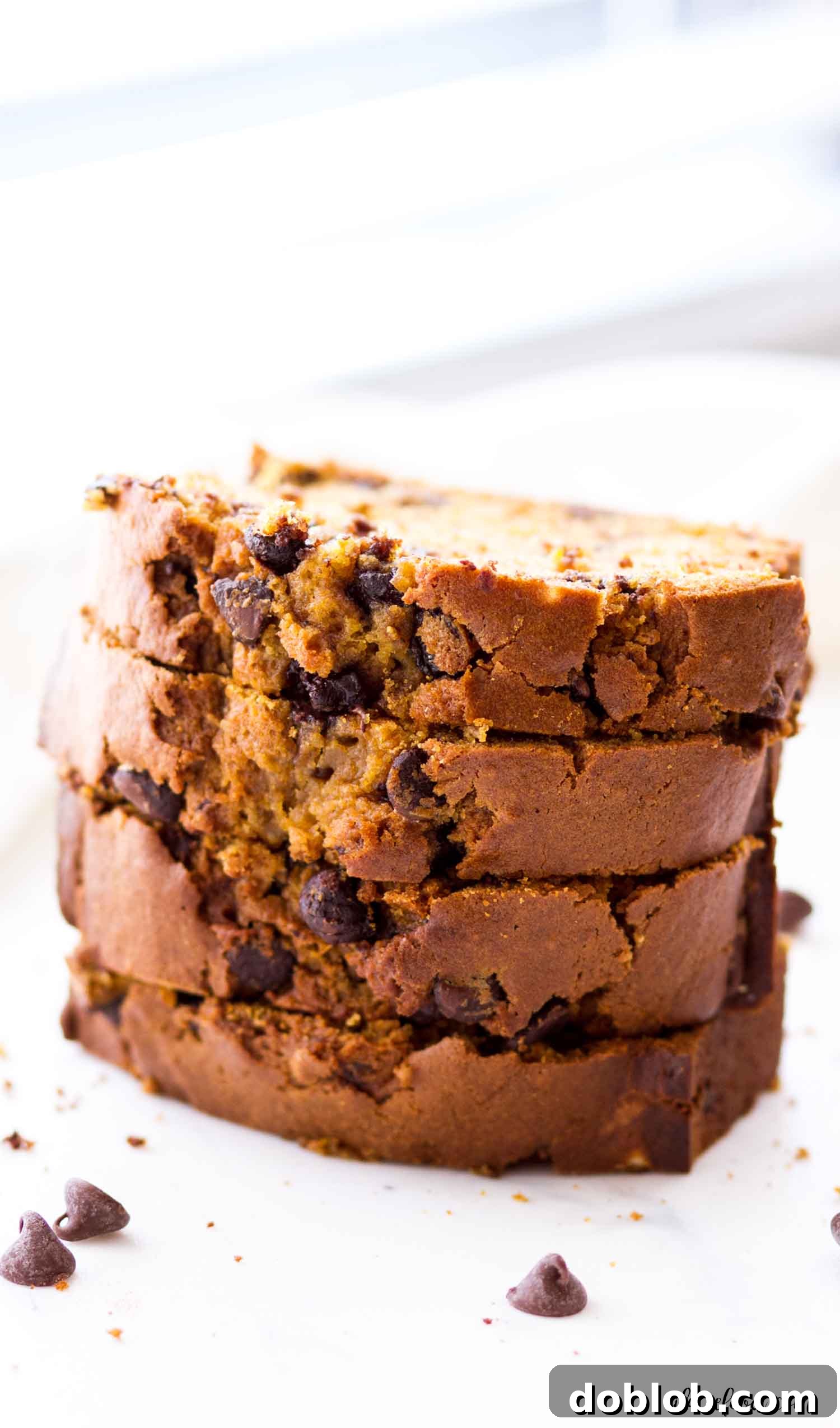 slices of pumpkin bread stacked on one another