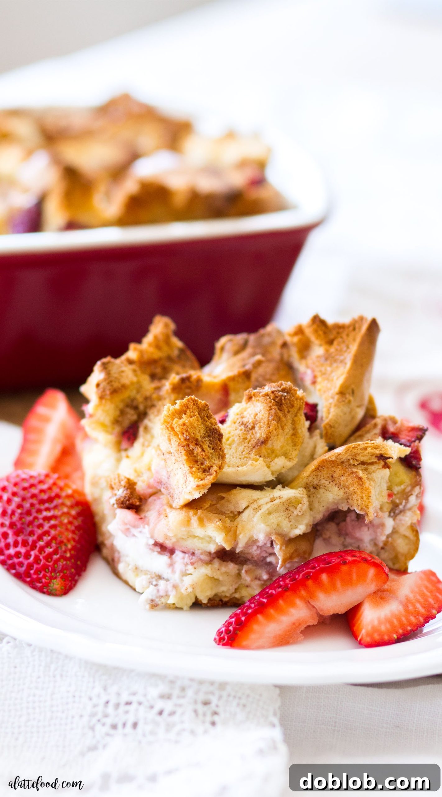 This Bagel and Cream Cheese Strawberry French Toast Casserole is an easy breakfast or brunch recipe!