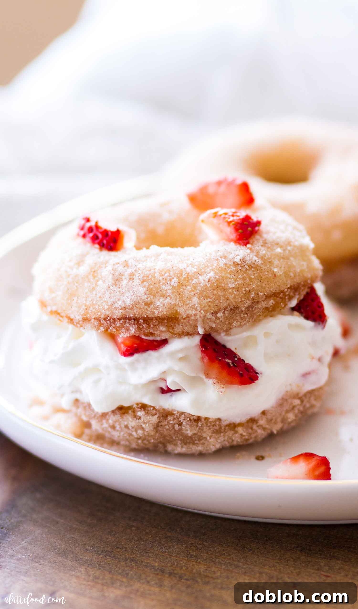 Zesty Lemon Blueberry Crumble Muffins 5 Baked strawberry shortcake donuts, a sweet and fun twist on the classic recipe, great for brunch or dessert