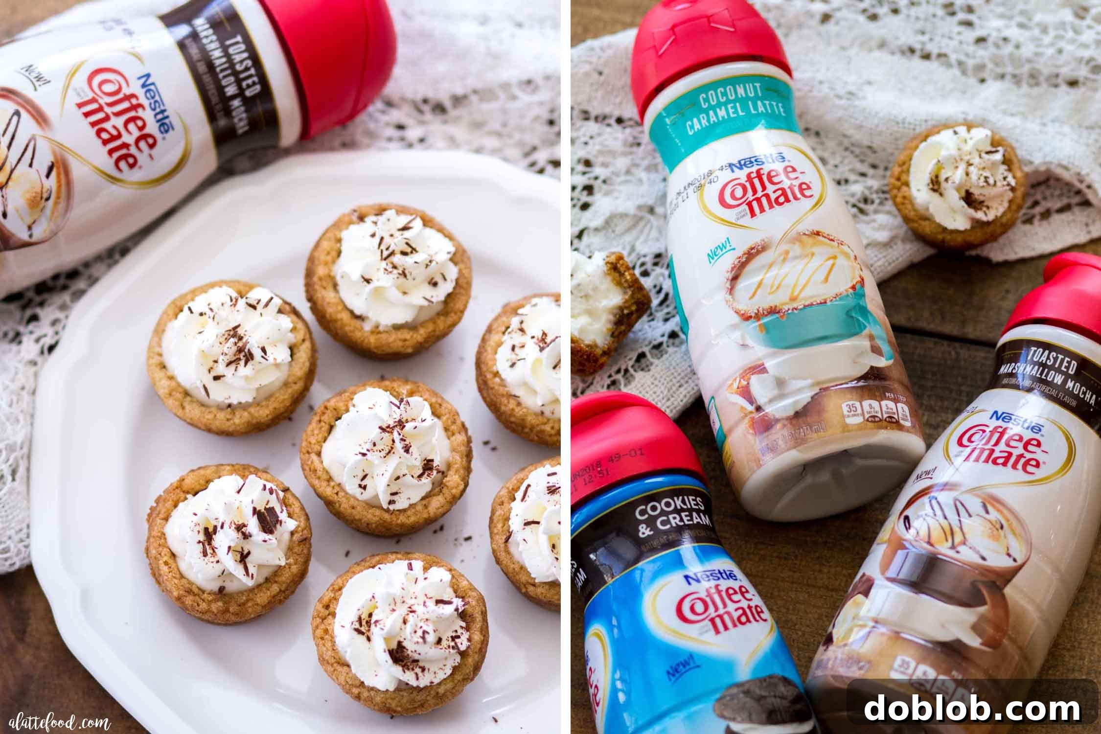 Variety of Coffee-mate Dessert Creamers A collection of Coffee-mate Dessert Creamer bottles showcasing different flavors, perfect for inspiring new dessert and coffee experiences.