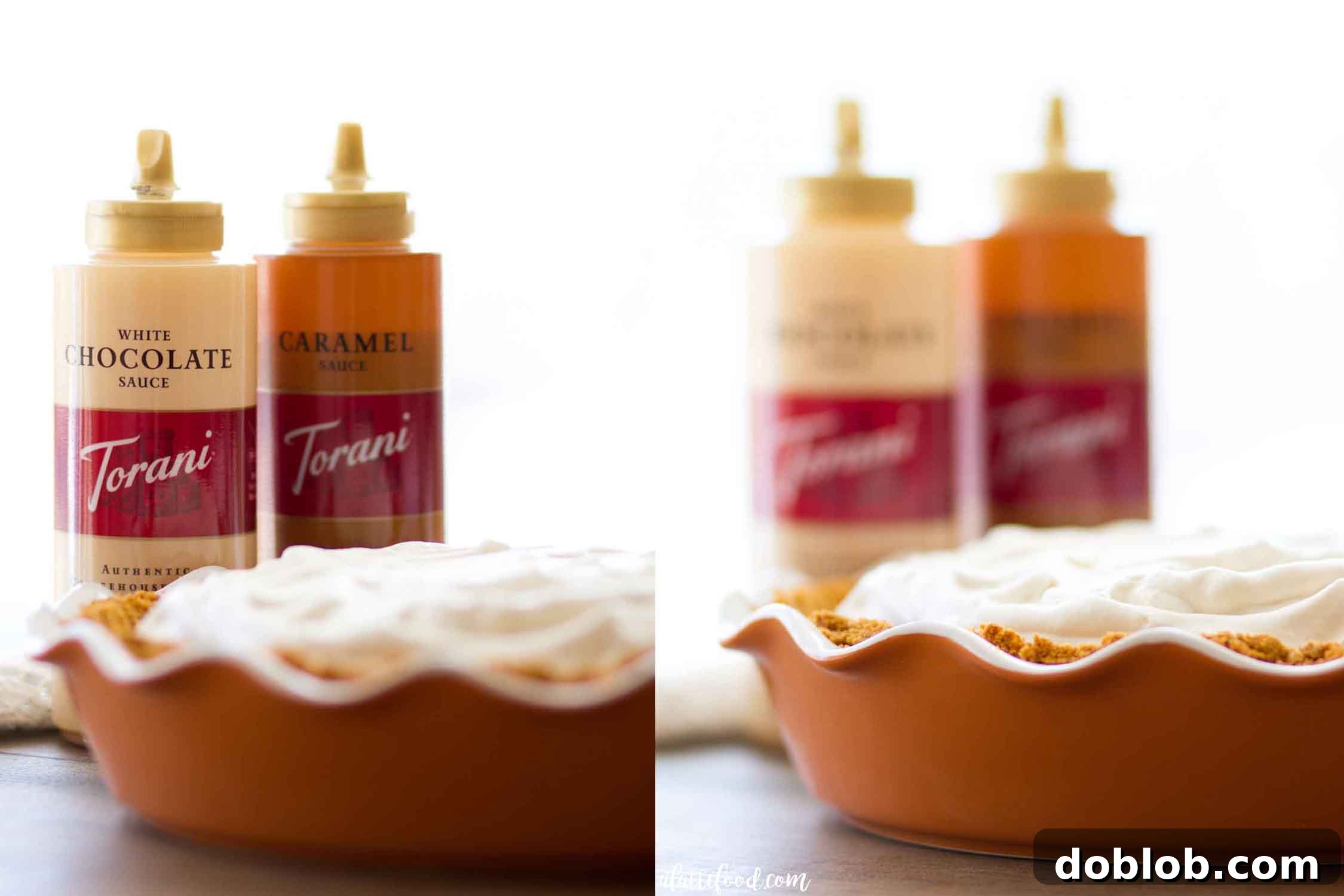 A close-up shot showcasing the beautiful pecan graham cracker crust and the golden-brown edge of the baked caramel cheesecake.